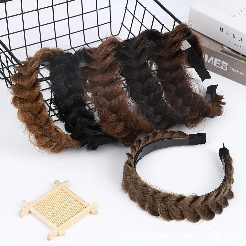 Textured Wide Messy Braided Headband, Sandy Gold, High Elasticity, Unisex Styling Hair Accessory for Female - Headbands for Women