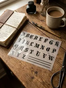 DarkAlphabet Finger Tattoos - Wash-Proof, Herbal Juice, Mini Gothic Designs with Bold, Lasting Vibes