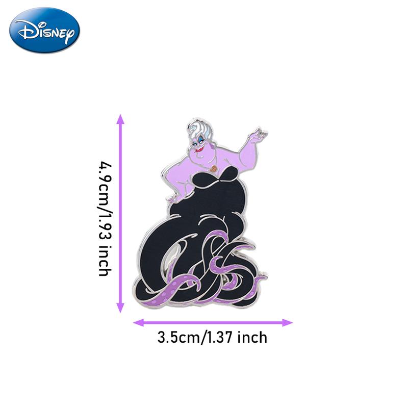 3PCS Disney Classic Villain Pin Officially Licensed Black Magic Maleficent Evil Queen Ursula Anime Brooch Backpack Decoration Jacket Lapel Anti-Rust Exquisite Alloy Enamel Gift