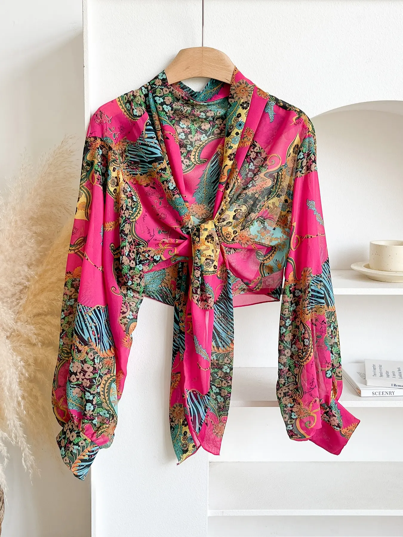 Women's Boho Style Printed Shawl, Windproof Sand-Resistant Soft Summer Shawl, Fashionable Versatile Wrap for All Seasons