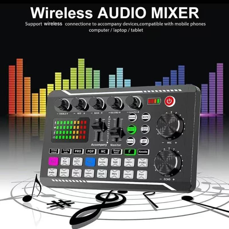 Professional Audio Mixer, SINWE Live Sound Card and Audio Interface with DJ Mixer Effects and Voice Changer,Podcast Production Studio Equipment, Prefect for Streaming/Podcasting/Gaming