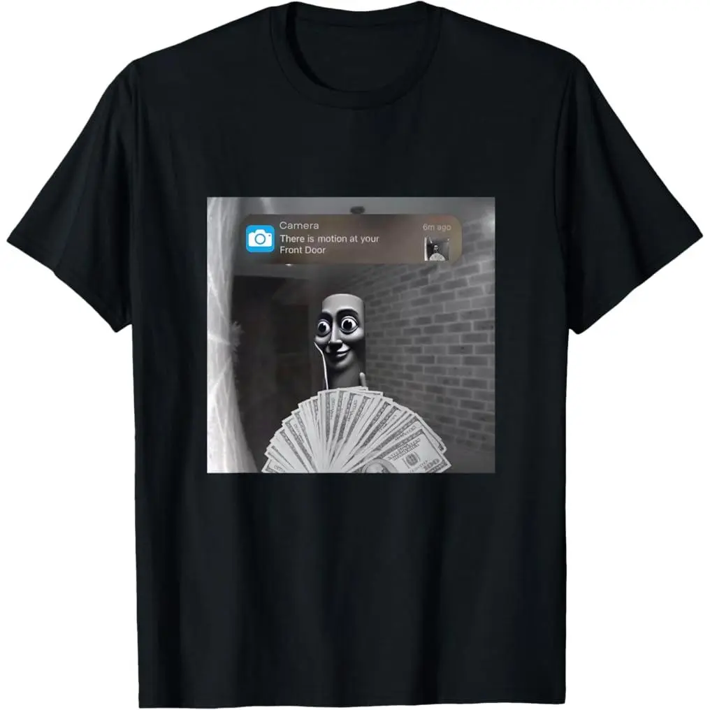 Tung Tung Tung Sahur Motion at your front door meme italian T-Shirt   100% cotton T-shirt