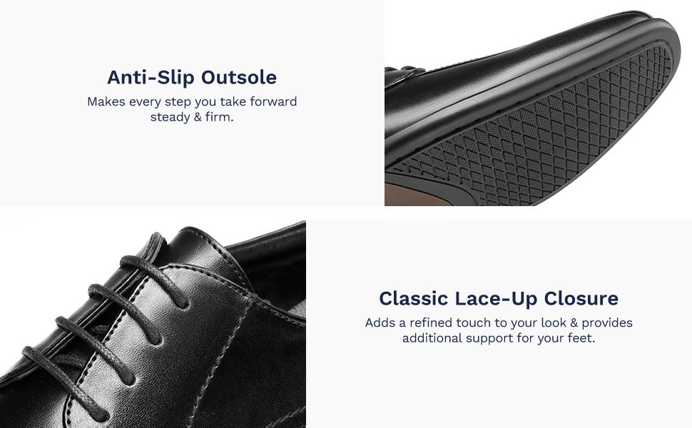 Bruno Marc Men's Classic Cuban Heel Lace-Up Oxford Round Toe Dress Shoes with Comfortable Leather Lining and Soft Latex Insole