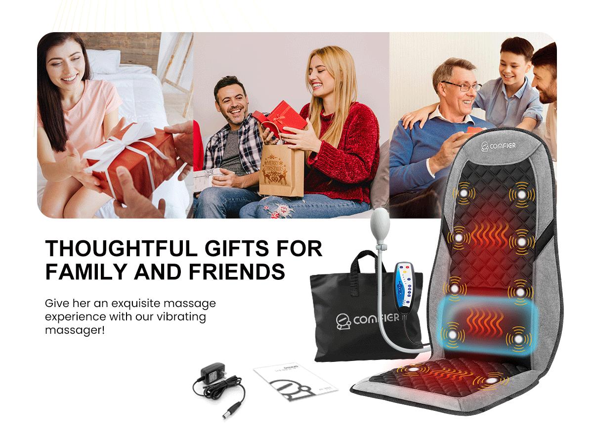 COMFIER Back Massager with Heat,Massage Chair Pad,Massage Seat Cushion with Adjustable Lumbar Support,Back Massage for Pain Relief,Chair Massager for Recliner,Office,Gifts for Dad,Mom Daily Lightweight Storage COMFIER Back Massager with Heat,Massage Chair Pad,Massage Seat Cushion with Adjustable Lumbar Support,Back Massage for Pain Relief,Chair Massager for Recliner,Office,Gifts for Dad,Mom Daily Lightweight Storage