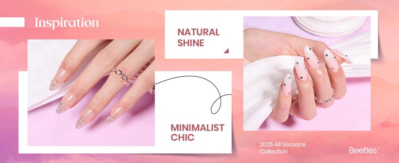 Beetles Pink Nude Gel Nail Polish Set with Base&Top Coat - Sheer Glitter, Soak Off, DIY Manicure, Neutral Jelly Pink, Nails at home DIY Nail Cutics Cosmetic