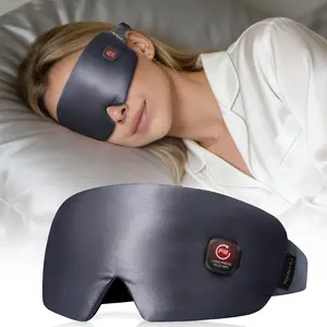 Cordless Heated Eye Mask, Silk Warm Eye Compress for Dry Eyes, Moist Heat Eye Heating Pad for Stye Relief, Rechargeable, Washable, Portable for Travel