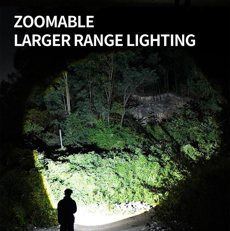 2-in-1  FLASHLIGHT with Charging Phone Function | Super Bright, USB Rechargeable, Zoomable | Camping, Emergency, Fishing Torch light strong light flashlight