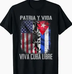 Patria y Vida Viva Cuba Libre T-Shirt – Vintage Cuban Freedom Graphic Tee, Cuban Pride Patriotic Shirt, Unisex Cotton Tee