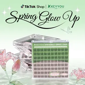 KEYYOU Aurora Single Length DlY Lash Cluster Invsible Band Natural 8mm 10mm 12mm 14mm 16mm Waterproof Long-Lasting Eyelashes Extensions 80pcs C Curl Easy to Use for Flawless Look
