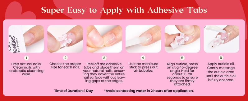 Beetles Reusable French Press On ToeNail Tips,  No UV Lamp Needed Pre Designed Stick On False Nails with Glue Fall Nail Thanksgiving Gift Black Friday Winter Nail Christmas Gift