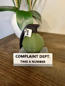 Complaint Department Desk Display | “Take a Number” Office Gag Gift | Funny 3D Printed Desk Decor | Coworker Gift | Customer Service Humor