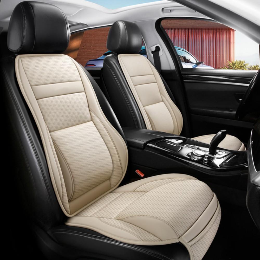 1 Piece For Chevrolet Car Front Seat Cover Protector Waterproof Breathable Five Layer Napa Leather Sit Cushion Pad Mat with Storage Bag Comfortable, Ergonomic Dual Support for Waist & Legs, Universal Fit for Car Sedans SUVs Pickups Trucks
