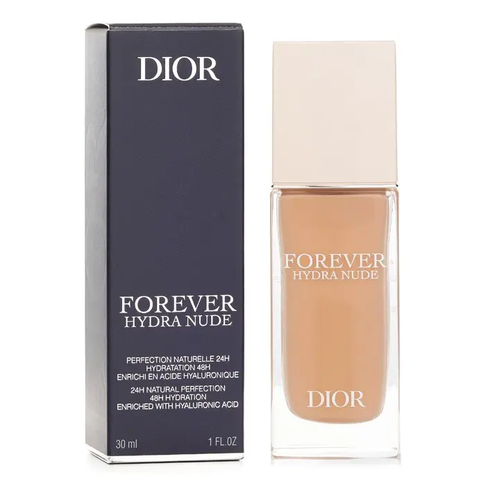 Christian Dior Forever Hydra Nude Foundation Fluid - #2N, Flower-Infused Sensitive Skin Cosmetic, Moisturizing Hyaluronic Acid Formula, Radiant