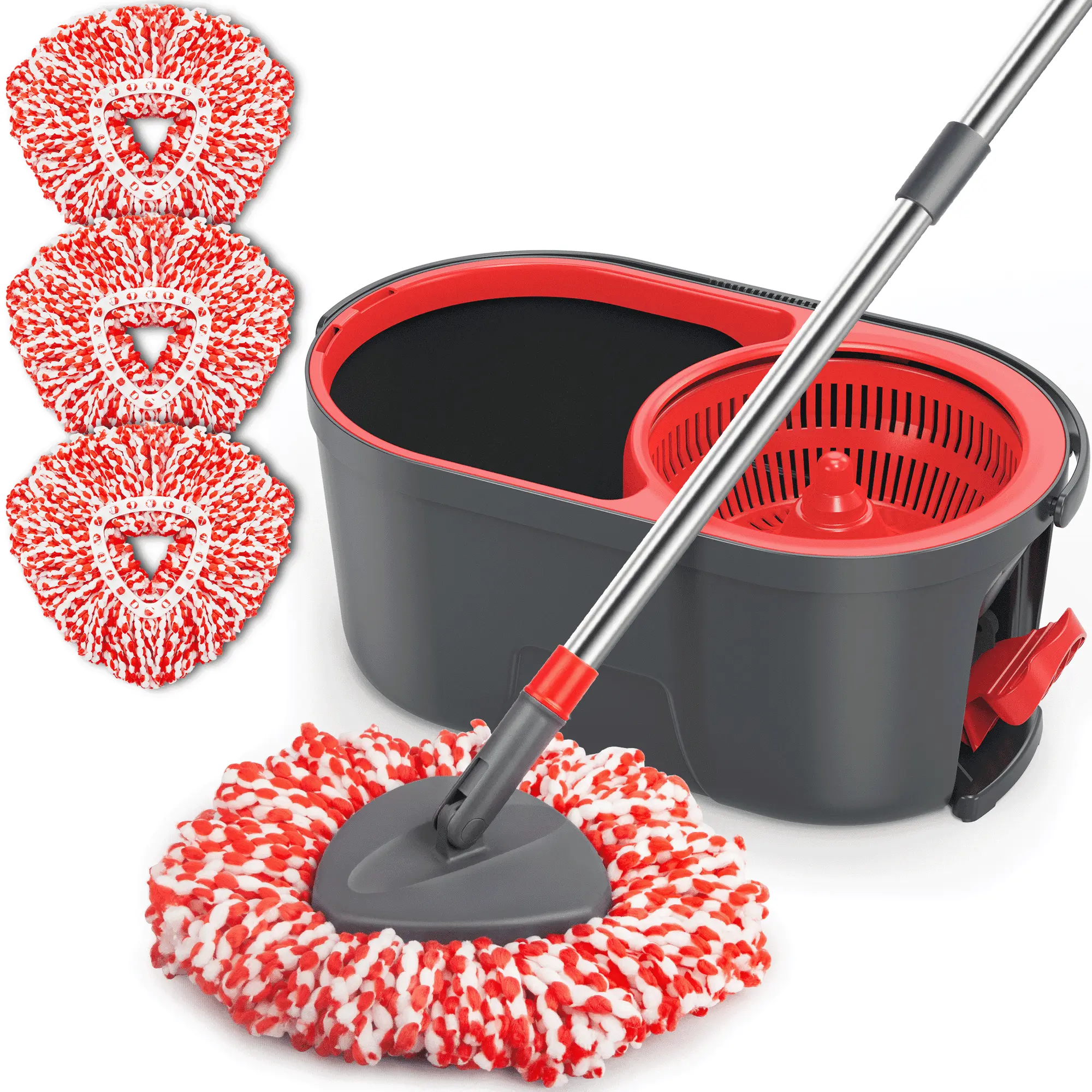 Self-Wringing Microfiber Mop & Bucket Set for All Floors