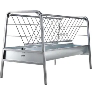 VEVOR Livestock Hay Feeder,  , 2 in 1 Grain & Hay Feeder, 80-Gallon Capacity Pasture Feeder, 59" Long Goat Hay Feeder with Deeper Feeding Pan, Heavy Duty Steel Grain & Hay Holder for Sheep Farms Sheds