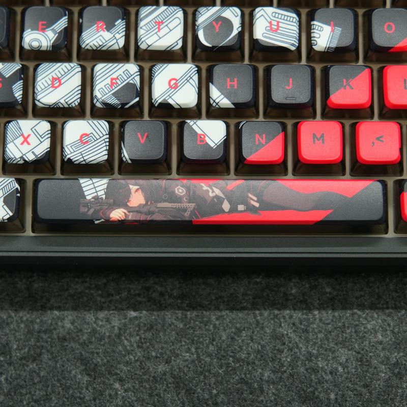 Aula Phantom Heat OEM Pudding Keycaps 119 Keys | Red & Black PBT+PC Backlit Keycap Set for 61/68/75/87/98/104 Layout Mechanical keyboard Includes Compatibility Keys 5-Side Dye-Sublimated Legends 4-Side Black Translucent Pudding Design Gaming Accessoies