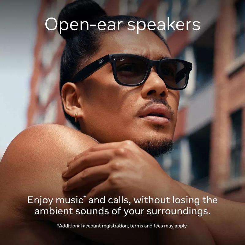 Ray-Ban Meta Wayfarer (Gen 1), Matte Black / Gradient Graphite Polarized, Standard