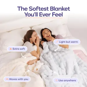 Mellow Sleep | Cloud Throw Blanket Cloud Like Faux Rabbit Fur, Soft Fluffy Blanket