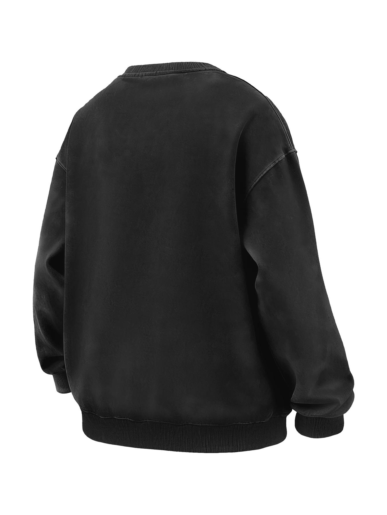 CCCMAI Men's Plain Drop Shoulder Essentials Sweatshirt Loose Fit Casual Long Sleeve Crewneck Pullover for Fall Winter Daily Wear Menswear Tops in Multiple Colors Motocross