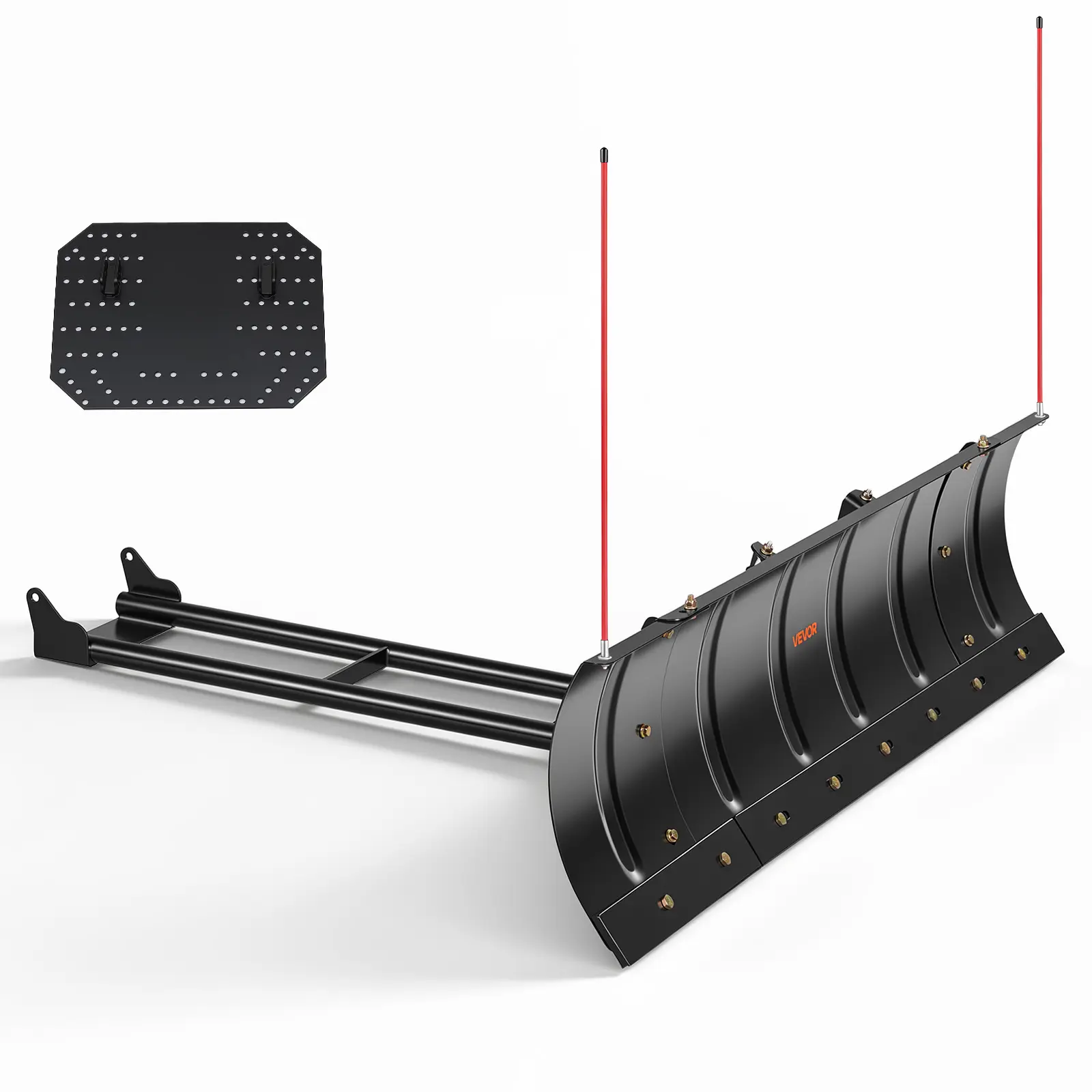 VEVOR Steel Blade Snow Plow Kit, 43-60 In Width Universal Mount Attachment for ATV Users, Height-Tunable, Left-Right Positional, 3 Mount Options, Efficient Snow Clearing for Most ATVs/UTVs