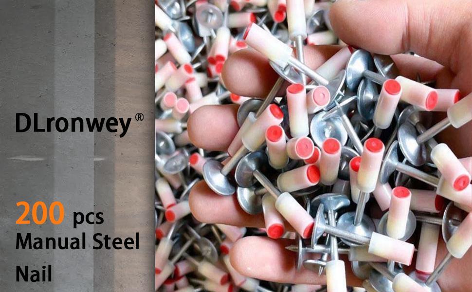 200 Pieces 7.3mm Round Steel Nails for Concrete Nail Gun Wall Fastening Manual Gun Accessories Home Improvement Tools Machine Part