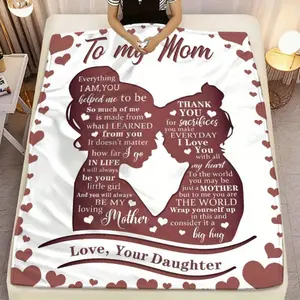 Daughter'S Gift for Mom-Cozy Flannel Blanket with Heartfelt Message, Perfect for Birthdays,Mother'S Day, Valentine'S Day,Christmas,and Thanksgiving,All-Season Throw with"To My Mom" Design,Mother'S Day Gift Heartfelt Message Blanket Plush Texture