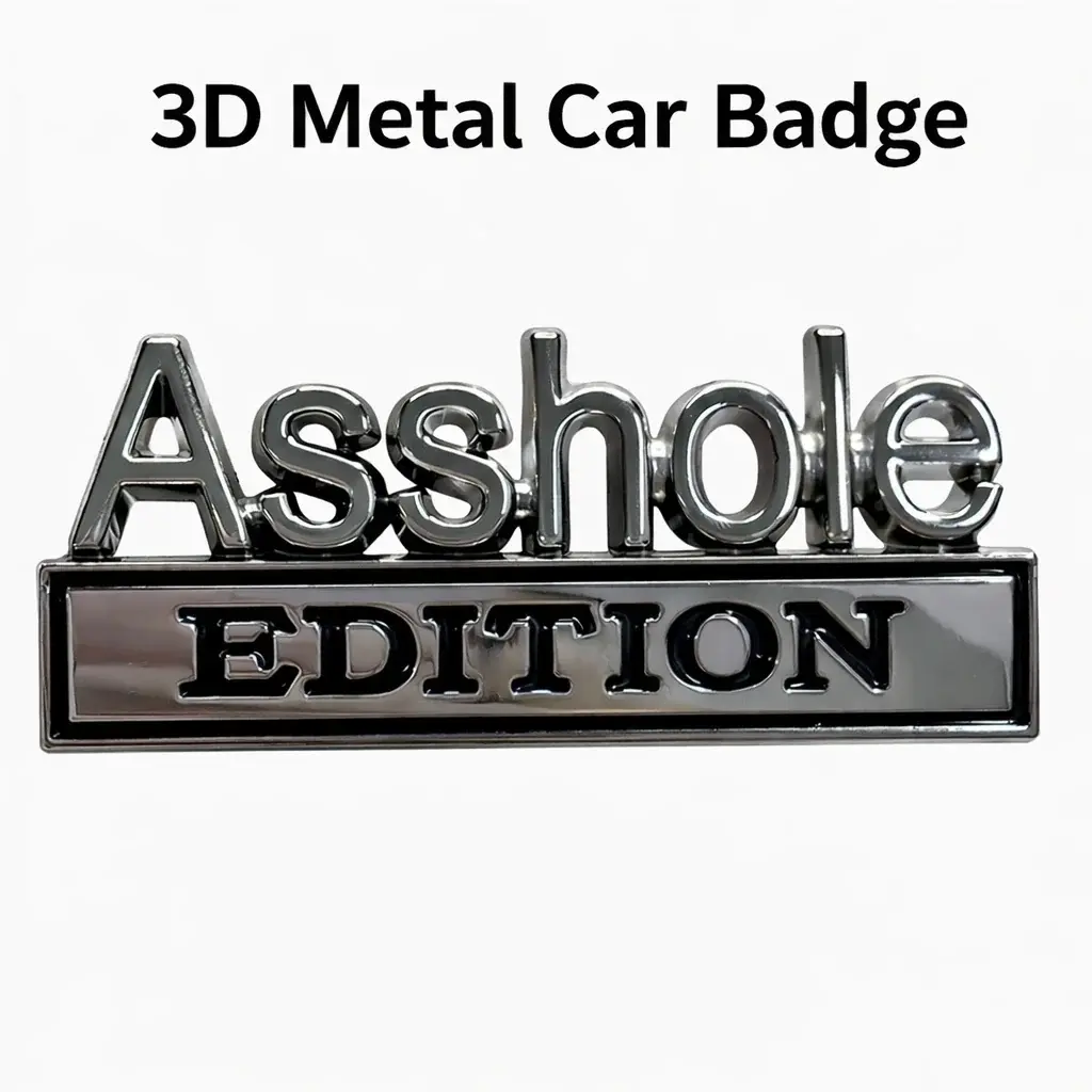 3D Raised Metallic Car Badge Sticker, Funny Custom Car Styling Decals for Trucks-SUVs, Outdoor Safe Water-Resistant Durable Exterior Accessory for Tailgate Decoration