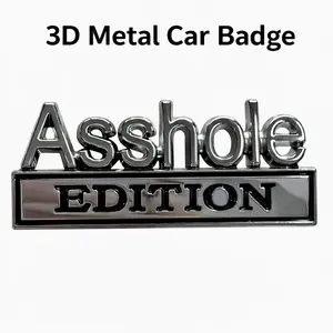 3D Metal Car Badge Sticker | Funny Custom Car Emblem for Truck SUV | Weatherproof Auto Tailgate Decal