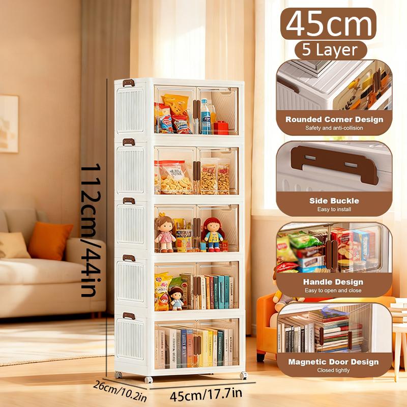 2/3/4/5 Layers    Plastic Storage Bins with Lids, Stackable Storage Containers with Wheels, Folding Storage Boxes, Collapsible Storage Bins, Closet Organizers and Storage for Living Room, Kitchen, Office, Dorm