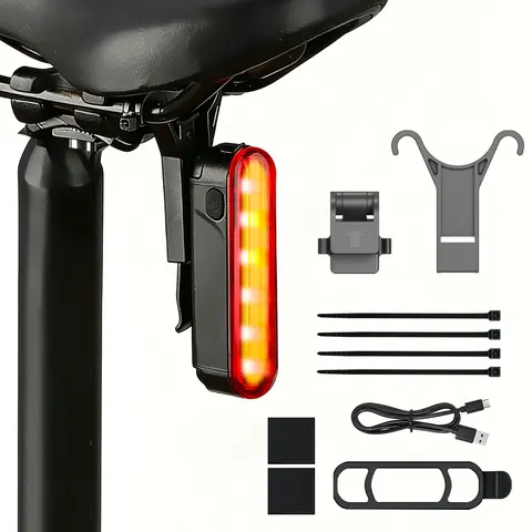 XiLiHaLa Compact Luminous LED Light - Clip-On, 6 Light Modes, Waterproof IPX5, All Types Bikes & Electric Scooter Accessories for Night Riding