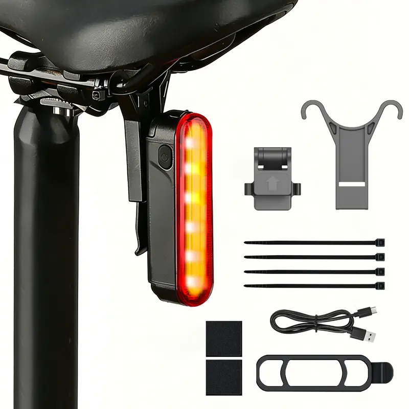 XiLiHaLa Compact Luminous LED Light - Clip-On, 6 Light Modes, Waterproof IPX5, All Types Bikes & Electric Scooter Accessories for Night Riding