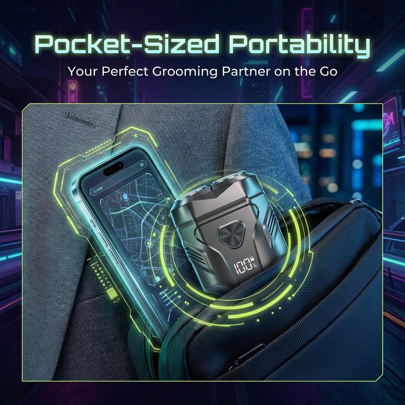 Enchen MINIX Premium Portable Electric Shaver for Men – Compact Foil Shaver with Dual Flex Heads, Fast Clean Shave, Waterproof & Rechargeable, A Perfect Valentine’s Day Gift for Him, 2/3 card-size