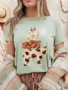 Patchwork Pasture ~  Unisex Short Sleeve CC Garment Dyed T-Shirt Printed in the USA