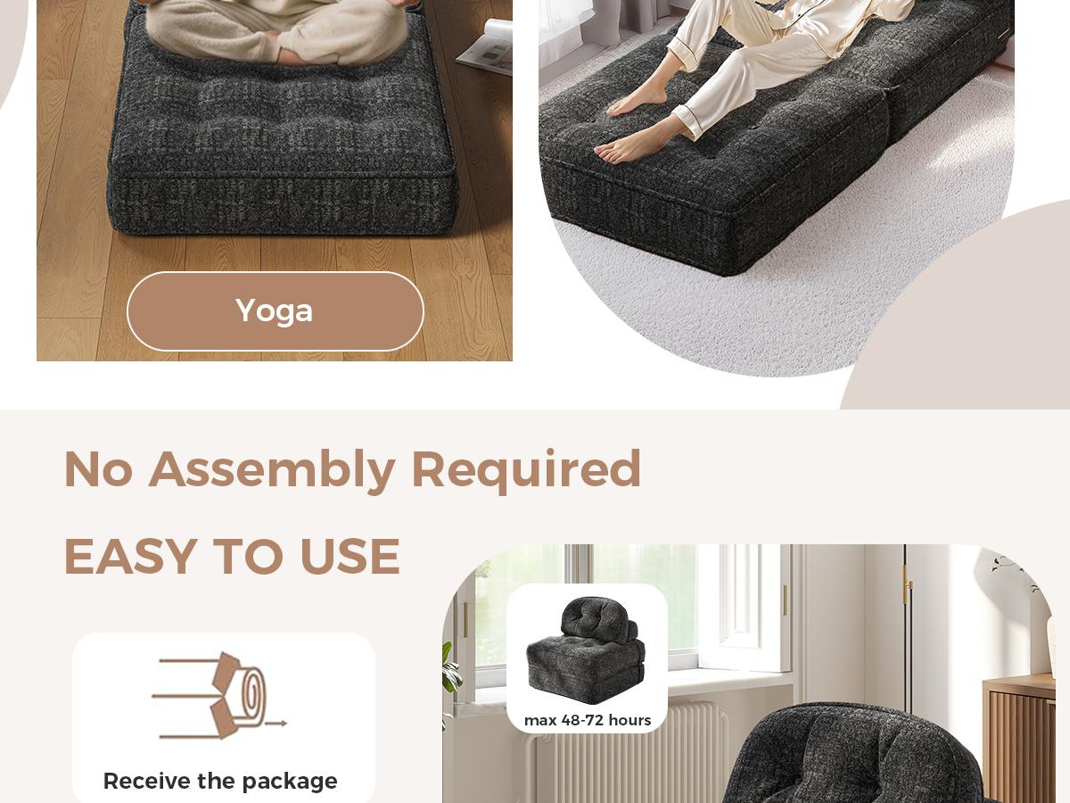 Dowinx Foldable Velvet Sofa Bed: Modern Single Design for Apartments, Living Room, Bedroom - Comfy Lounge & Gaming Couch for Kids/Adults