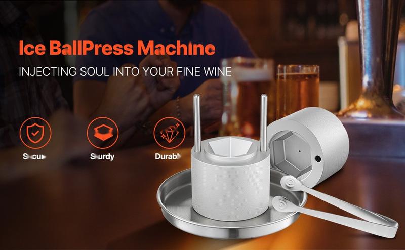 Ice Diamond Press Ice Ball Maker Kit 2.4-Inch Diamond Ice Press For Whiskey Cocktails And Bourbon, Round Ice Sphere Ball Maker, Bar Tool Accessory, Durable Stainless Steel Ice Maker For Home Bar And Entertaining