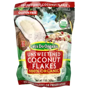 Let's Do Organic®, 100% Organic Unsweetened Coconut Flakes, 7 oz (200 g) Let's Do Organic®, 100% Organic Unsweetened Coconut Flakes, 7 oz (200 g)