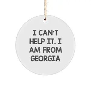 Georgia Gifts from Friends, Funny Quote Circle Ornament, Christmas Unique Presents for Georgia