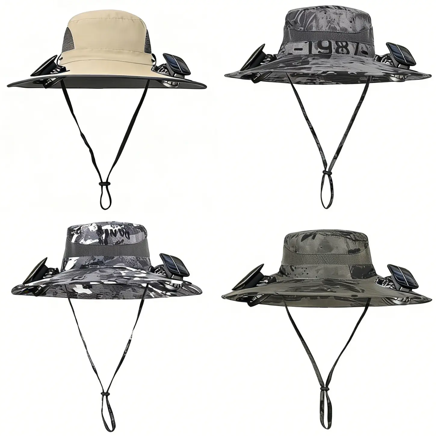 Dual Solar Fan Cooling Hat: 4.8" Wide Brim UPF 50+ Waterproof Sun Hat, USB Rechargeable & Solar Powered Lightweight Fishing Safari Hat for Gardening, Beach & Outdoor Work - Stay Cool Father’s Day Gift for Dad & Husband