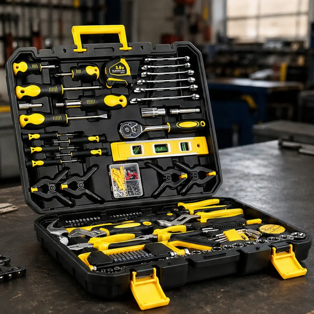 266-Piece Mechanics Tool Set with Storage Case, Heavy Duty Chrome Vanadium Steel Hand Tool Kit for Home Repair, Garage, Car, Truck, DIY & Workshop, Includes Ratcheting Screwdriver, Sockets, Wrenches, Pliers, Hammer, Level, Tape Measure