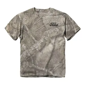 Ford - Camo Built Tough T-Shirt For Men, Realtree Camo Washed Shirt, Hunting Camo Tee T Shirt, Western Rodeo Graphic Tee, Country Streetwear for Men & Women Fabric