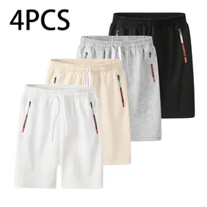 Men’s Casual Outdoor Shorts — featuring a drawstring elastic waistband and zippered pockets; minimalist for everyday wear, suitable for running, workouts, travel, and indoor/outdoor sports; polyester fabric, machine washable, soft and comfortable; plus-si