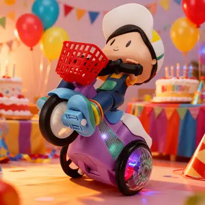 Interactive Crawling Stunt Tricycle – Motorized Toy with Music & Lights | Fun Party Gift for Birthdays, Holidays & Classroom Celebrations