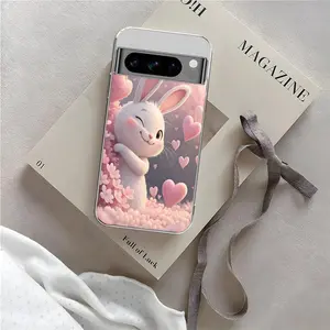 Cute Easter Bunny Case – Funny Rabbit Butt & Pink Heart Aesthetic Cover for Google Pixel 8 Pro/9