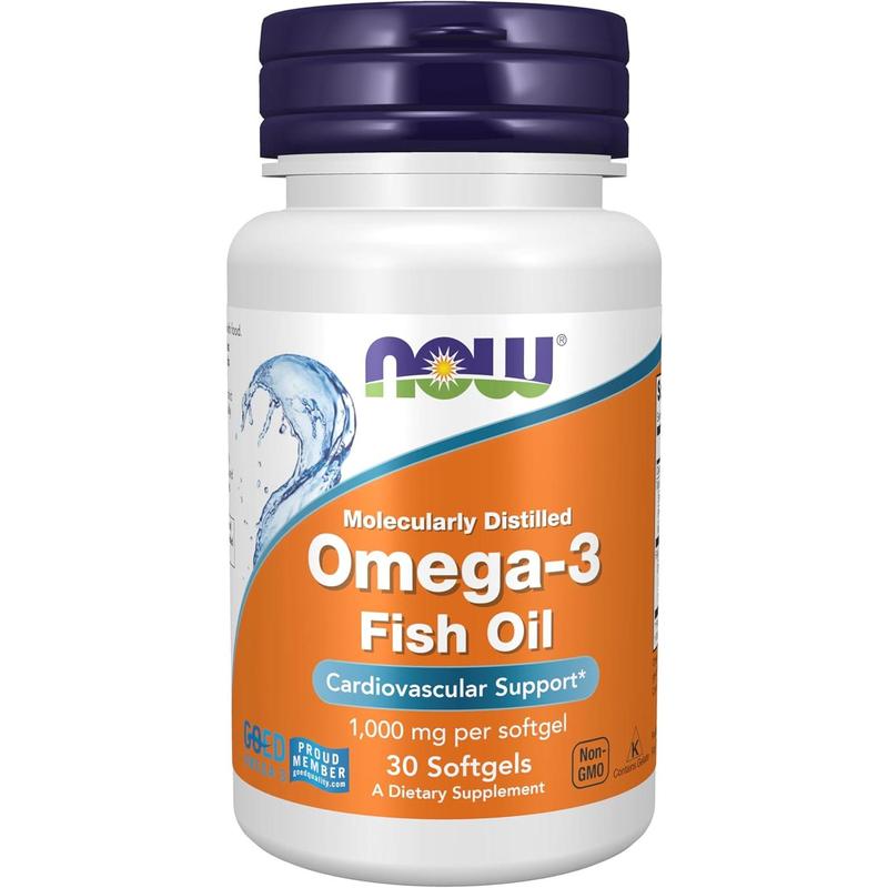Supplements, Omega-3 180 EPA / 120 DHA, Molecularly Distilled, Cardiovascular Support*, 30 Softgels