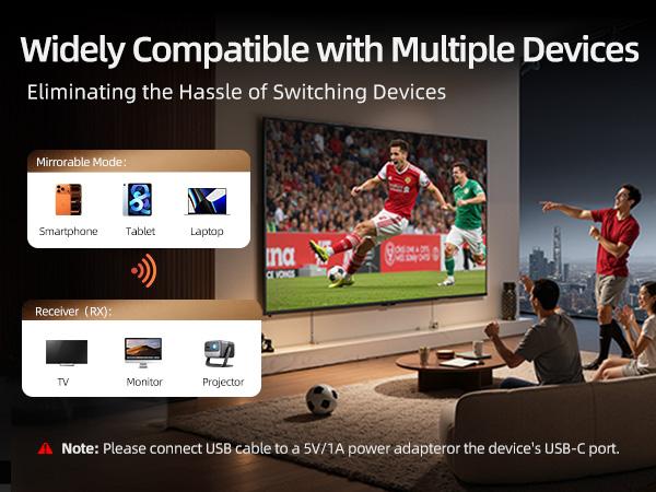 llano T1 Wireless HDMI Transmitter Adapter, Wireless Transmitter, Streaming Media Video/Audio/File HDMI Wireless Extender from Laptop, PC, Smartphone to HDTV Projector Monitor