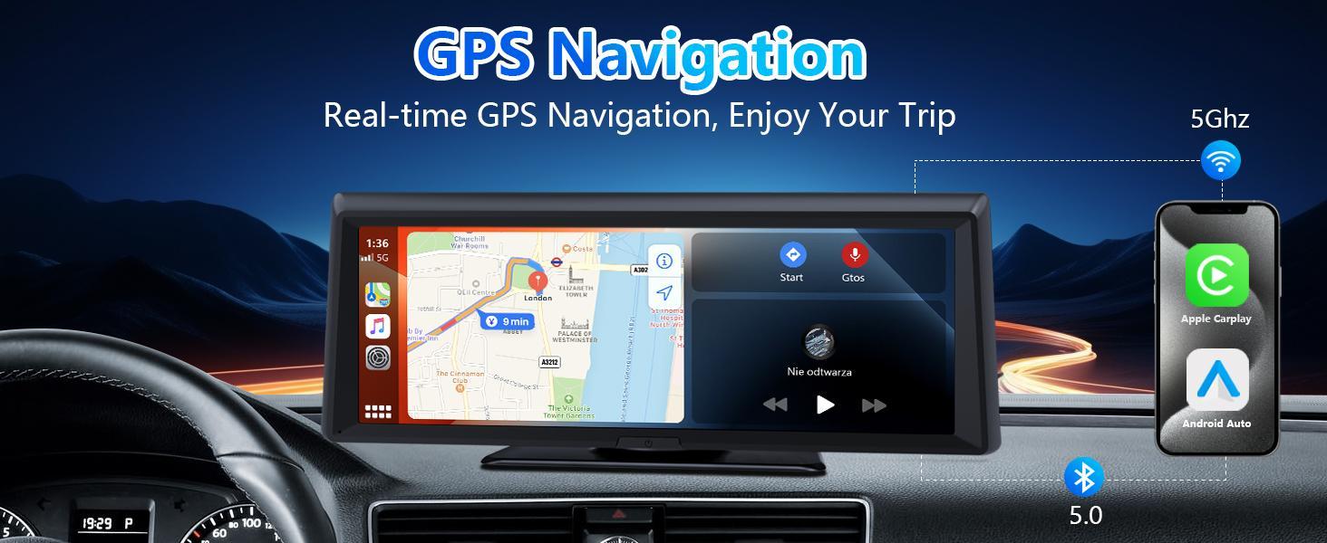 【HiEHA】2026 Dash Cam with 8.14" Wireless CarPlay Touchscreen, Wireless Carplay & Android Auto, 1080P Backup Camera, 2K Front, Mirror Link/Bluetooth/GPS Navigation/Satellite Radio for All Vehicles