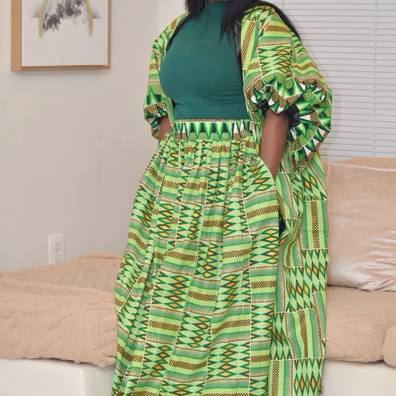 Ankara Kimono & maxi skirt set