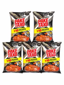 5 - PK - PAKETAXO DARK Snack Mexican Chips - 44 GRAMS - Variety of Flavors, Convenient 5-Pack, Crispy & Crunchy