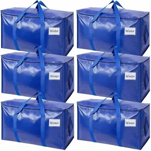 【OKMARTS】2/6 Pack Moving Bags and Large Christmas Decoration Storage Bins with lids. Alternative to Moving Boxes, Packing Supplies for College. Heavy Duty Totes water proof organiser