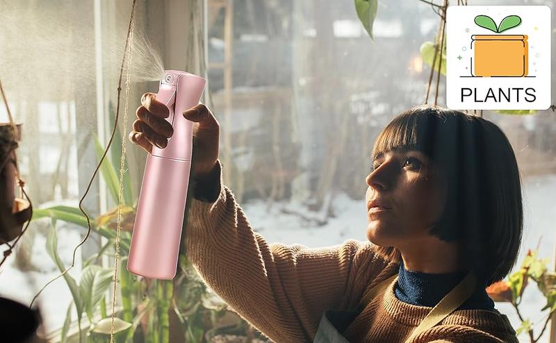 Multipurpose Empty Spray bottles, Continuous Spray Bottle for Hair, 10 Oz Rose Gold Spray Water Bottle Fine Mist Refillable, Skin Care, Showering Pets, Plants, travel, Ironing and Cleaning Organiser Canister Soap, For Cleaning, Travel, Plants